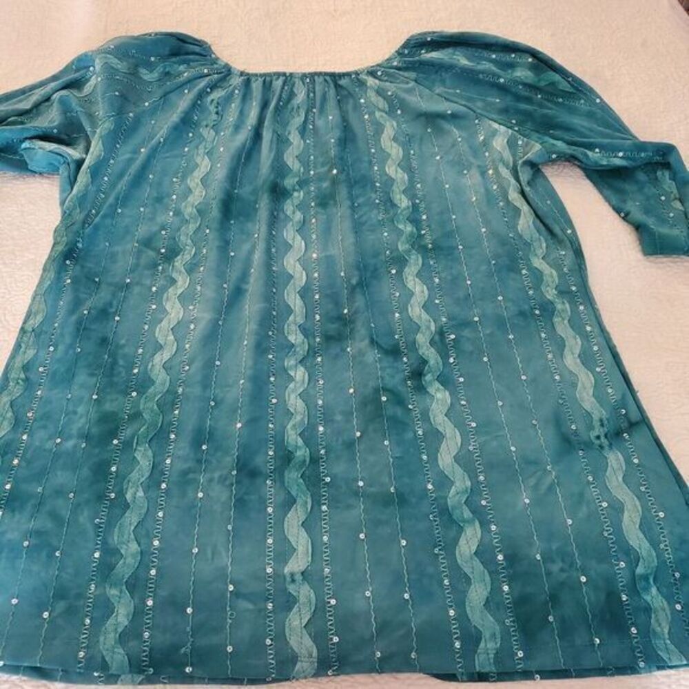 Shannon Ford New York Shirt Tunic Blouse Pullover Tie Dye Embroidered Sequins 2X - Picture 7 of 11